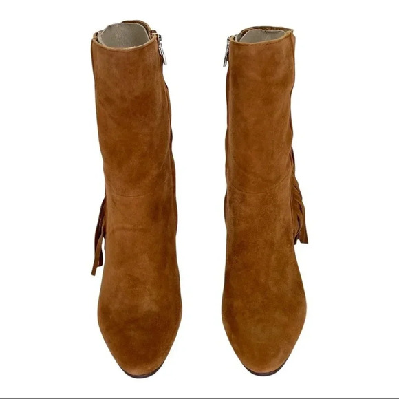 Dolce Vita Rhoda Tan Suede Tasseled Womens Ankle Boots Size 6M - Picture 6 of 16